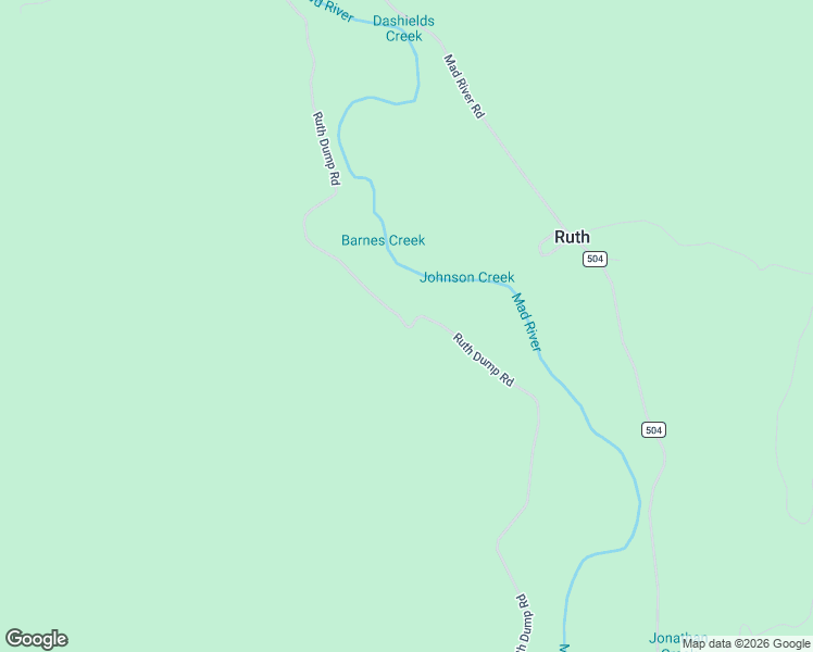 map of restaurants, bars, coffee shops, grocery stores, and more near Ruth Dump Road in Mad River