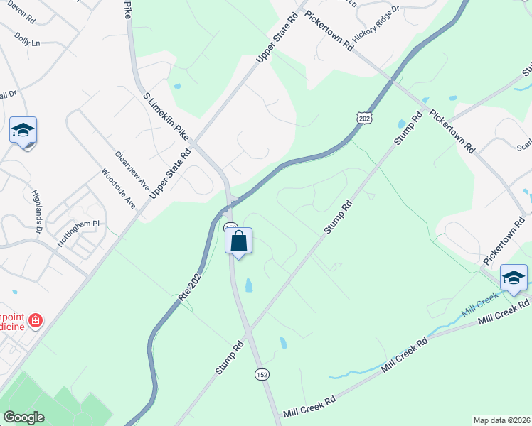 map of restaurants, bars, coffee shops, grocery stores, and more near 120 Statesman Road in Chalfont