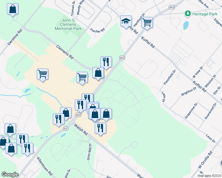 map of restaurants, bars, coffee shops, grocery stores, and more near 1024 Wright Street in Hatfield