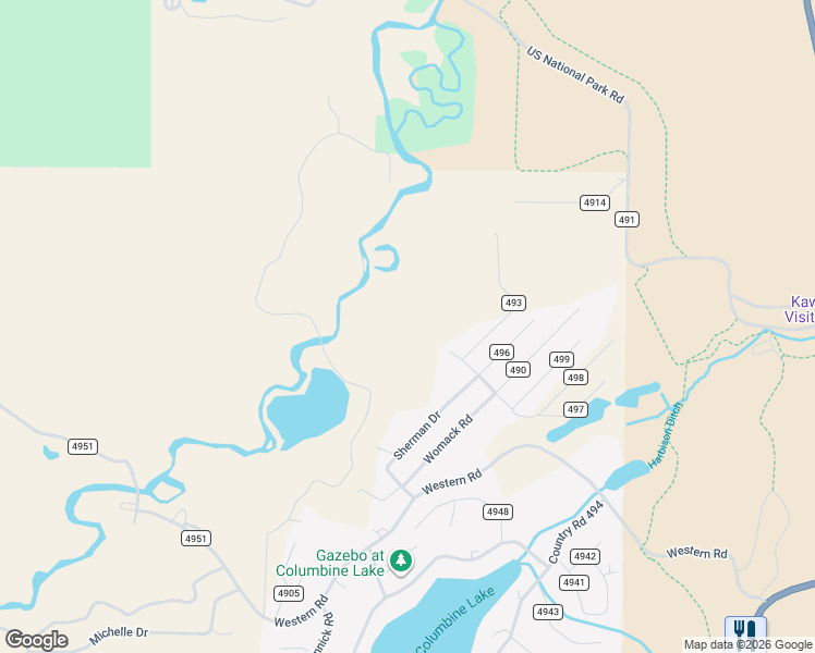 map of restaurants, bars, coffee shops, grocery stores, and more near 277 Gcr 496 in Grand Lake