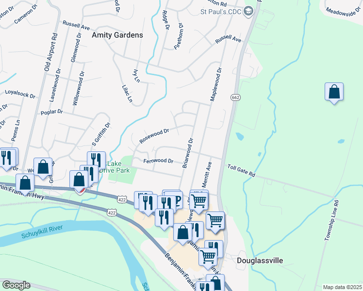 map of restaurants, bars, coffee shops, grocery stores, and more near 741 Nicholson Avenue in Douglassville