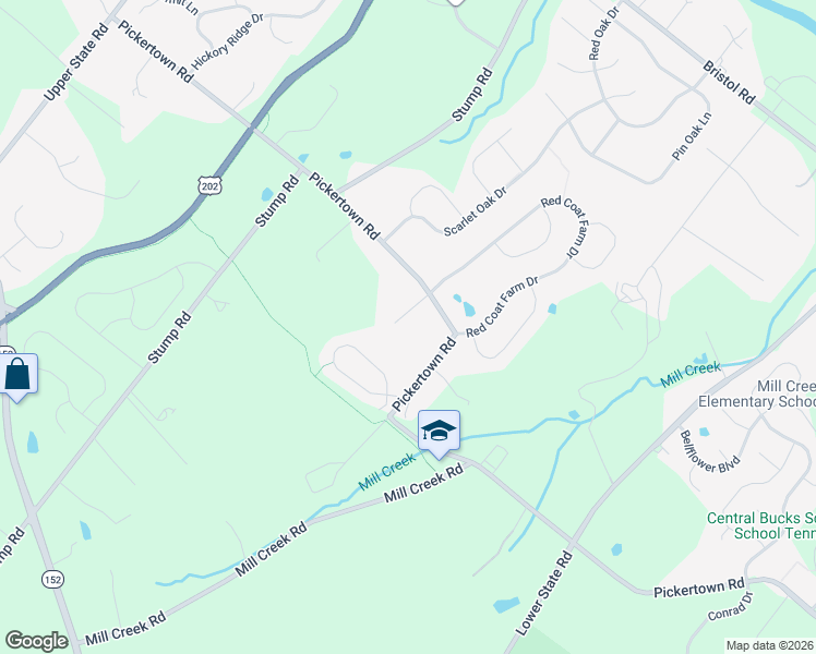 map of restaurants, bars, coffee shops, grocery stores, and more near 6 Modesto Lane in Chalfont