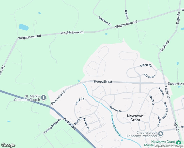 map of restaurants, bars, coffee shops, grocery stores, and more near 5 Susanna Way in Newtown