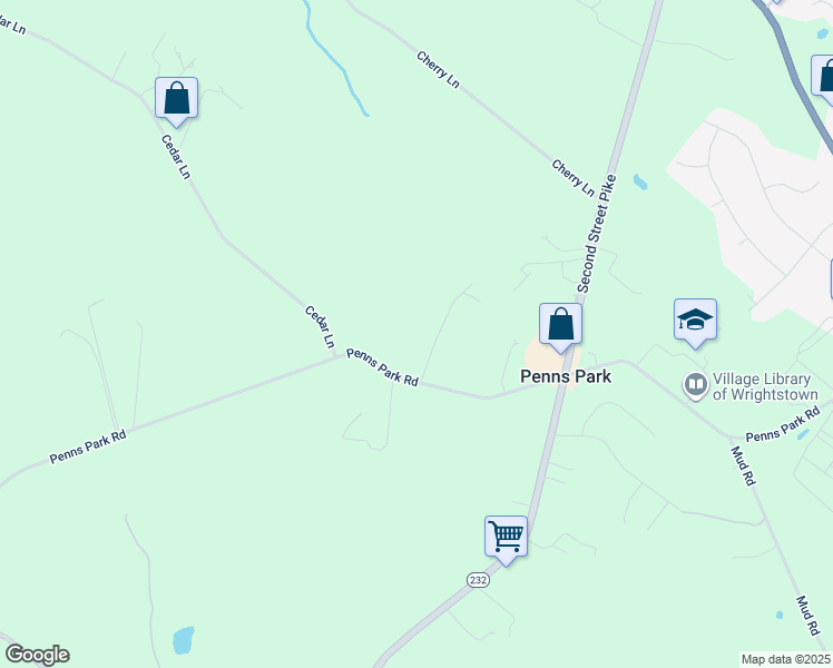 map of restaurants, bars, coffee shops, grocery stores, and more near 855 Penns Park Road in George School