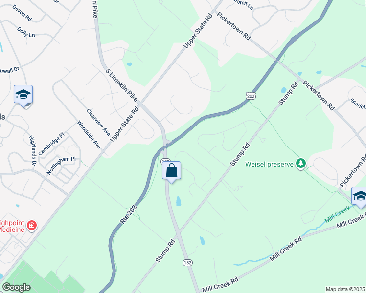 map of restaurants, bars, coffee shops, grocery stores, and more near 129 Statesman Road in Chalfont