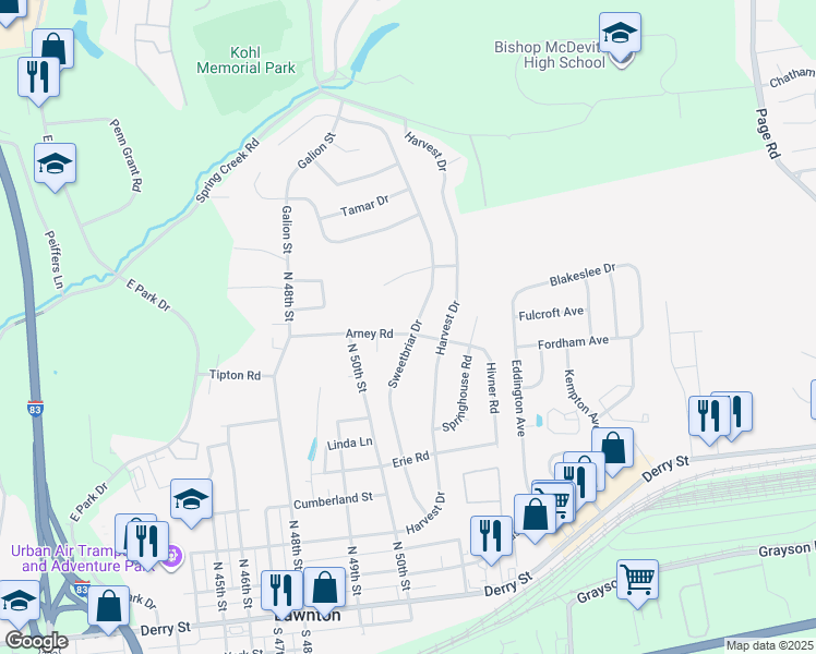 map of restaurants, bars, coffee shops, grocery stores, and more near 528 Sweetbriar Drive in Harrisburg