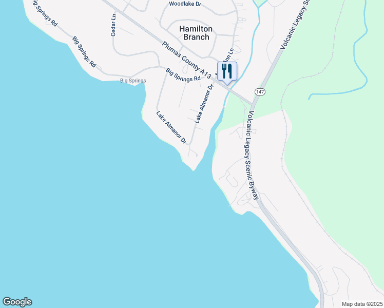 map of restaurants, bars, coffee shops, grocery stores, and more near 3728 Lake Almanor Drive in Hamilton Branch