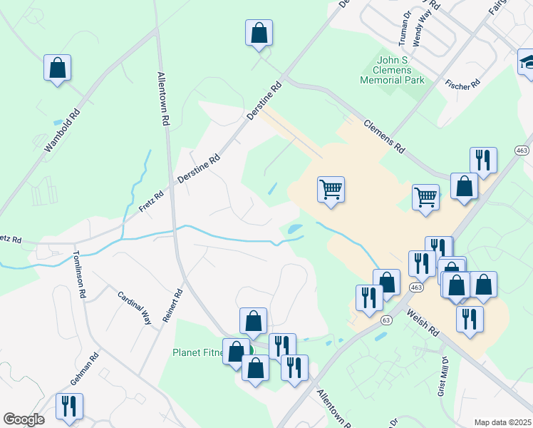 map of restaurants, bars, coffee shops, grocery stores, and more near 121 Kimberly Way in Hatfield