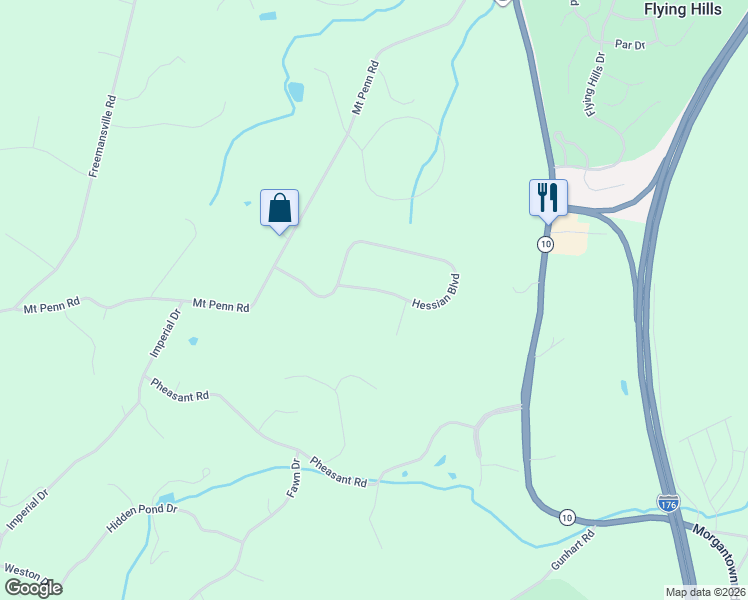 map of restaurants, bars, coffee shops, grocery stores, and more near 8 Hessian Boulevard in Reading