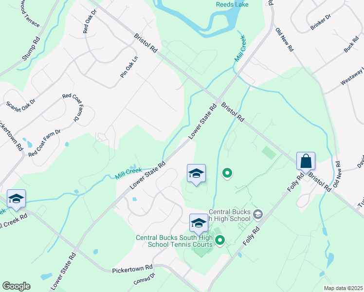 map of restaurants, bars, coffee shops, grocery stores, and more near 1240 Lower State Road in Chalfont