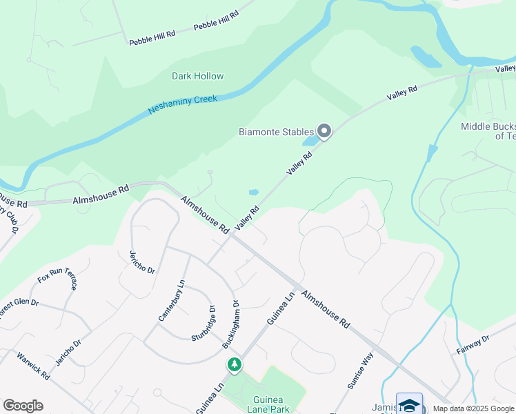 map of restaurants, bars, coffee shops, grocery stores, and more near 2271 Valley Road in Jamison