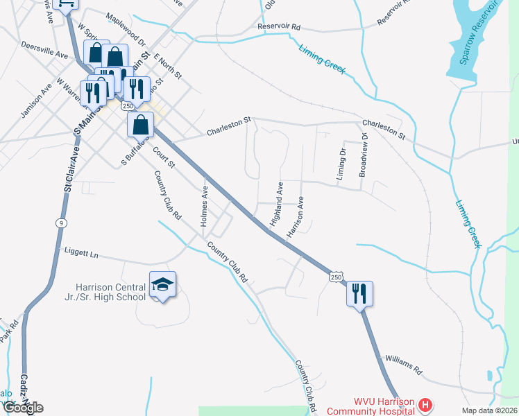 map of restaurants, bars, coffee shops, grocery stores, and more near 102 Cadiz Avenue in Cadiz