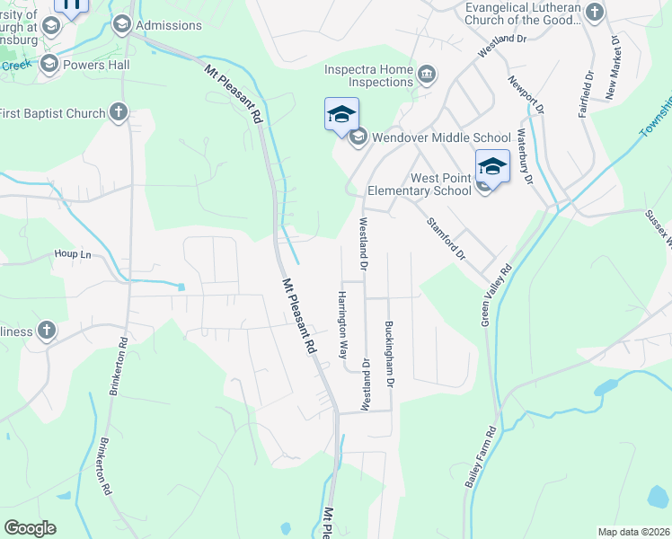 map of restaurants, bars, coffee shops, grocery stores, and more near 29 Harrington Way in Greensburg