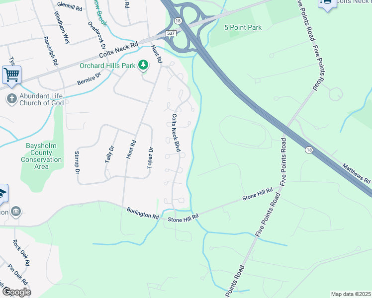 map of restaurants, bars, coffee shops, grocery stores, and more near 52 Federal Key in Colts Neck