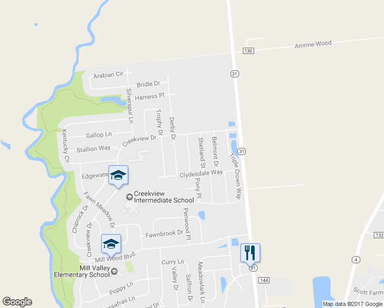 map of restaurants, bars, coffee shops, grocery stores, and more near 2034 Preakness Place in Marysville