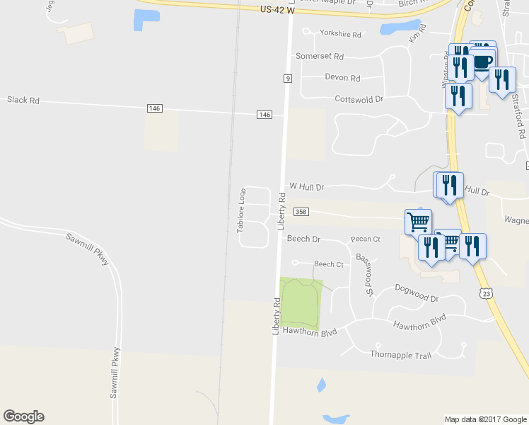 map of restaurants, bars, coffee shops, grocery stores, and more near 7 Tabilore Loop in Delaware