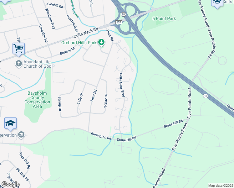 map of restaurants, bars, coffee shops, grocery stores, and more near 8 Nicholson Key in Colts Neck