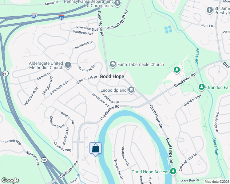 map of restaurants, bars, coffee shops, grocery stores, and more near 5012 Muirfield Place in Mechanicsburg