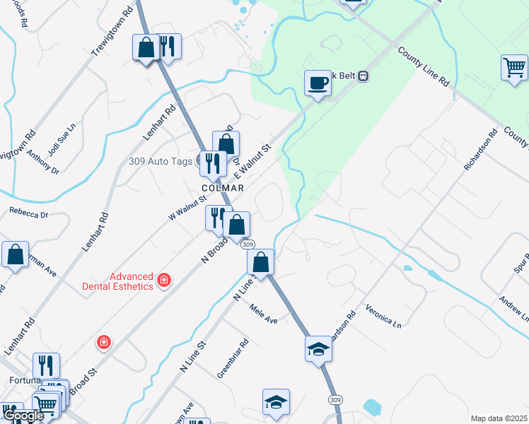 map of restaurants, bars, coffee shops, grocery stores, and more near 4 Arbor Circle in Colmar