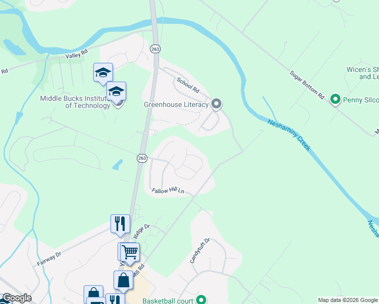 map of restaurants, bars, coffee shops, grocery stores, and more near 2711 Doe Drive in Jamison