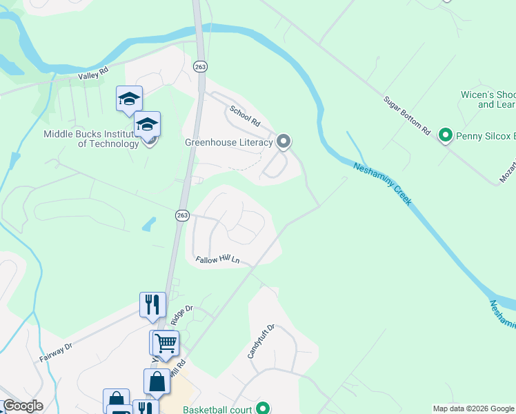 map of restaurants, bars, coffee shops, grocery stores, and more near 2711 Doe Drive in Jamison
