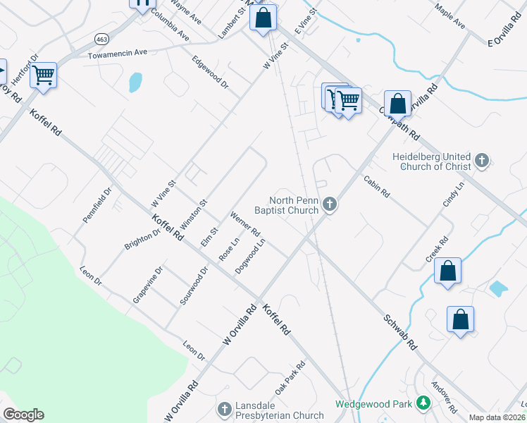 map of restaurants, bars, coffee shops, grocery stores, and more near 1614 Schwab Road in Hatfield