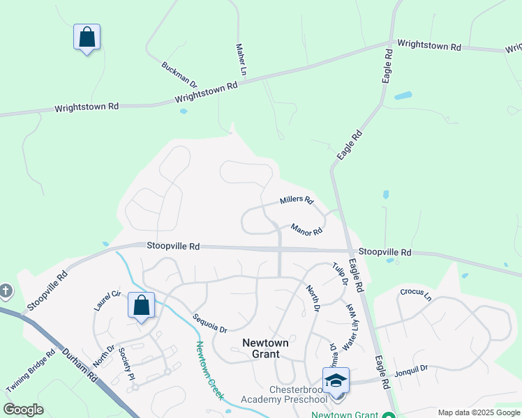 map of restaurants, bars, coffee shops, grocery stores, and more near 24 Hansel Road in Newtown