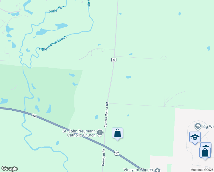 map of restaurants, bars, coffee shops, grocery stores, and more near 820 Carters Corner Road in Sunbury