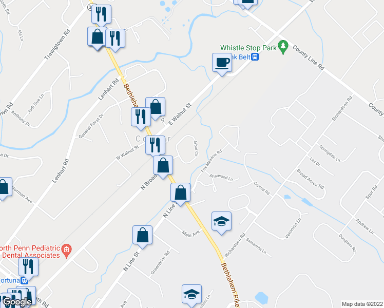 map of restaurants, bars, coffee shops, grocery stores, and more near 24 Arbor Circle in Colmar