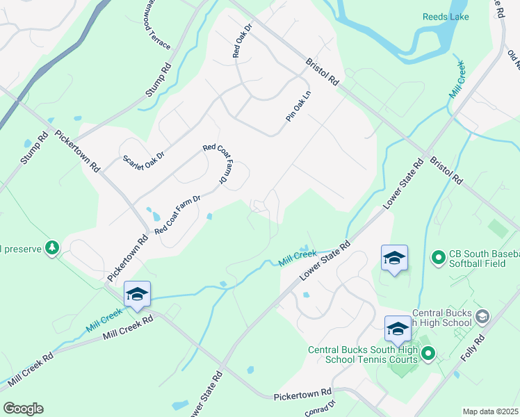 map of restaurants, bars, coffee shops, grocery stores, and more near 1170 Timber Lane in Chalfont