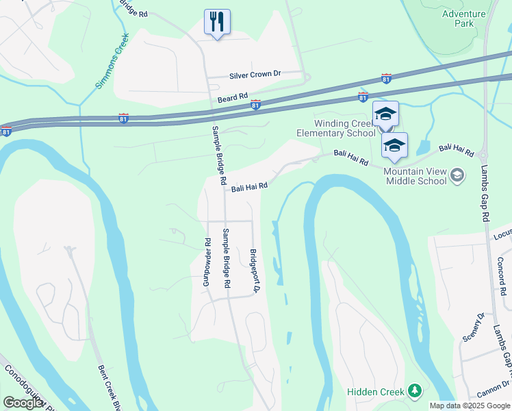 map of restaurants, bars, coffee shops, grocery stores, and more near 30 Bridgeport Drive in Mechanicsburg