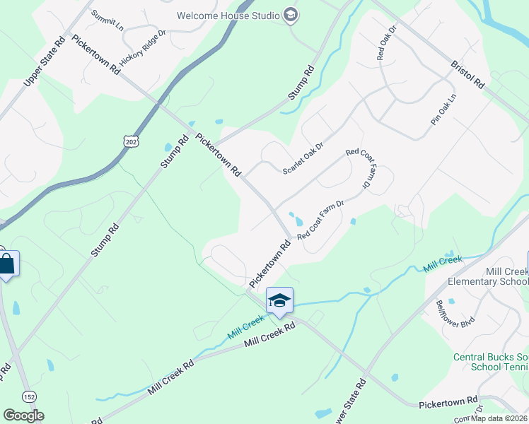 map of restaurants, bars, coffee shops, grocery stores, and more near 6 Modesto Lane in Chalfont