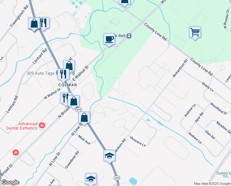 map of restaurants, bars, coffee shops, grocery stores, and more near 413 Wynstone Court in Colmar
