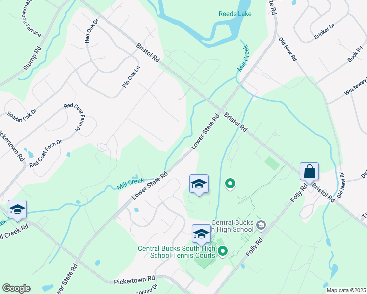 map of restaurants, bars, coffee shops, grocery stores, and more near 1240 Lower State Road in Chalfont