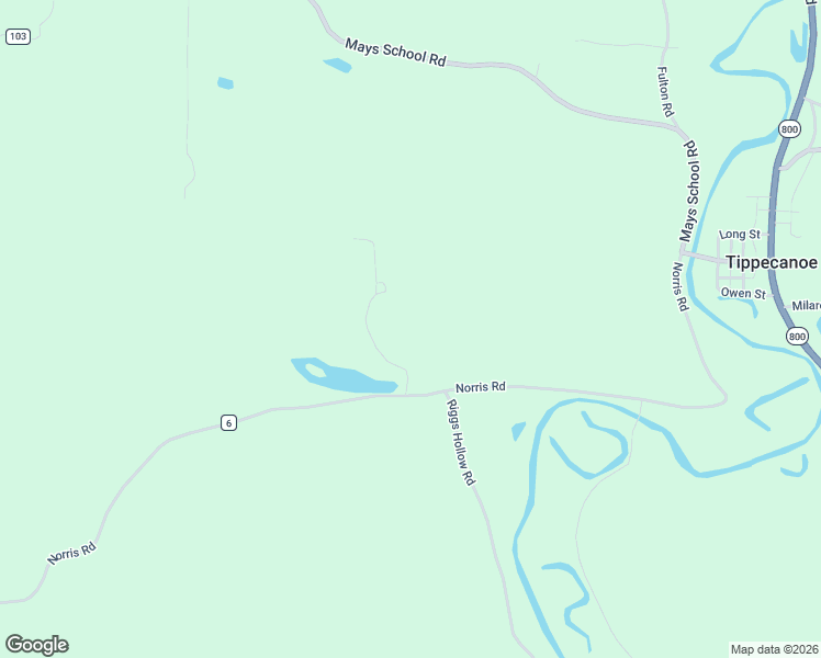 map of restaurants, bars, coffee shops, grocery stores, and more near 27758 Norris Road in Tippecanoe