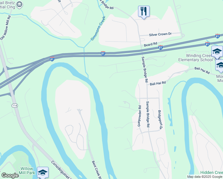 map of restaurants, bars, coffee shops, grocery stores, and more near 7 Hidden Meadow Drive in Mechanicsburg
