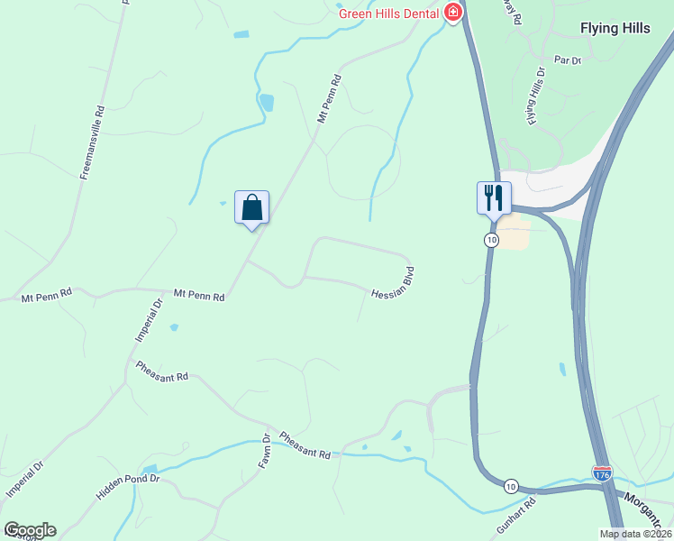 map of restaurants, bars, coffee shops, grocery stores, and more near 8 Hessian Boulevard in Reading