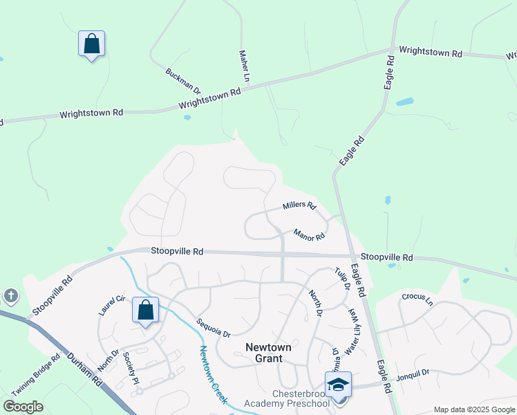 map of restaurants, bars, coffee shops, grocery stores, and more near 24 Hansel Road in Newtown