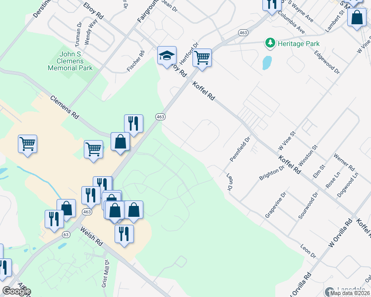 map of restaurants, bars, coffee shops, grocery stores, and more near 2298 McArthur Drive in Hatfield