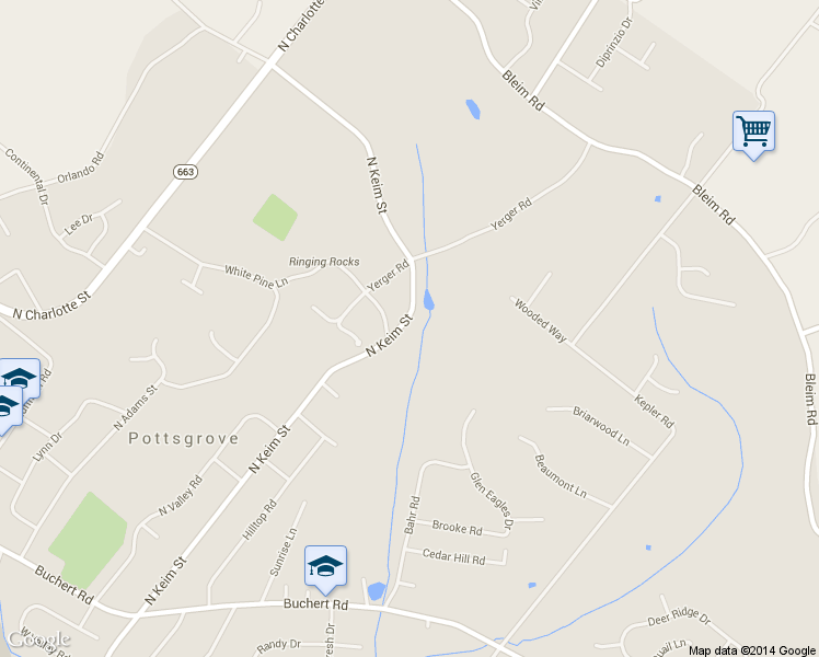 map of restaurants, bars, coffee shops, grocery stores, and more near 1828 N Keim St in Pottstown