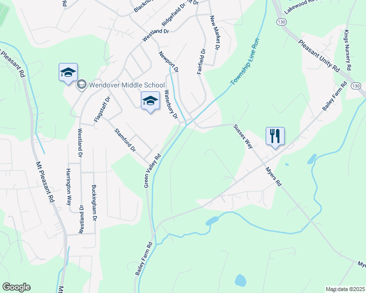 map of restaurants, bars, coffee shops, grocery stores, and more near 225 Sussex Way in Greensburg