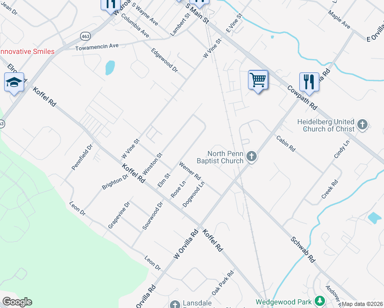 map of restaurants, bars, coffee shops, grocery stores, and more near 1614 Schwab Road in Hatfield
