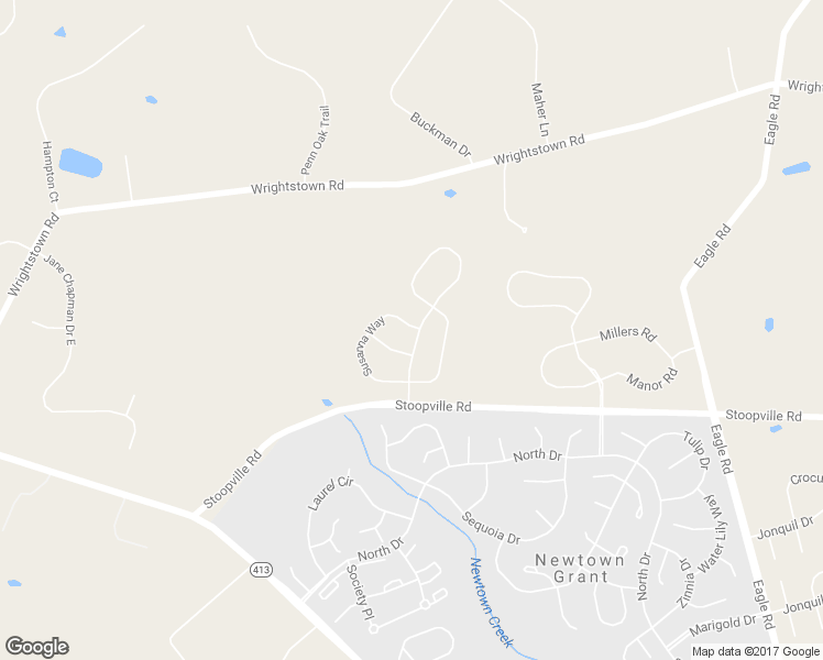 map of restaurants, bars, coffee shops, grocery stores, and more near 27 Susanna Way in Newtown