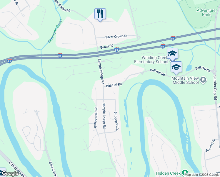 map of restaurants, bars, coffee shops, grocery stores, and more near 33 Bridgeport Drive in Mechanicsburg