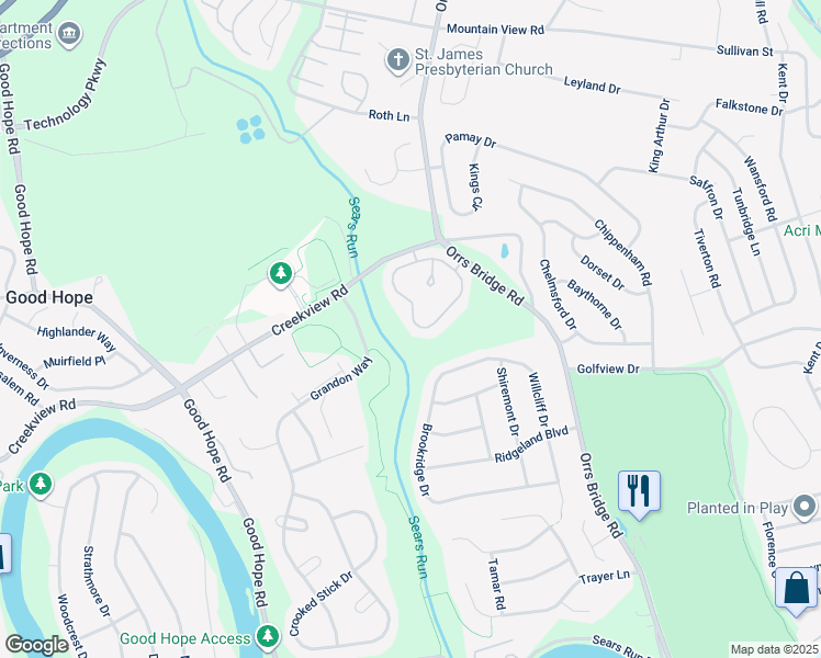 map of restaurants, bars, coffee shops, grocery stores, and more near 4213 Nantucket Drive in Mechanicsburg