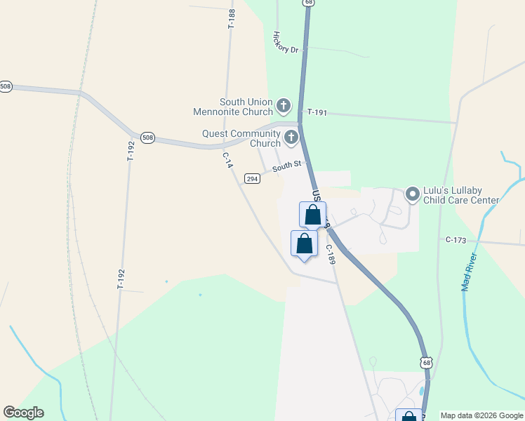 map of restaurants, bars, coffee shops, grocery stores, and more near 6501-6819 C-14 in West Liberty