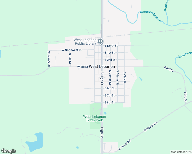 map of restaurants, bars, coffee shops, grocery stores, and more near 401 South Warren Street in West Lebanon