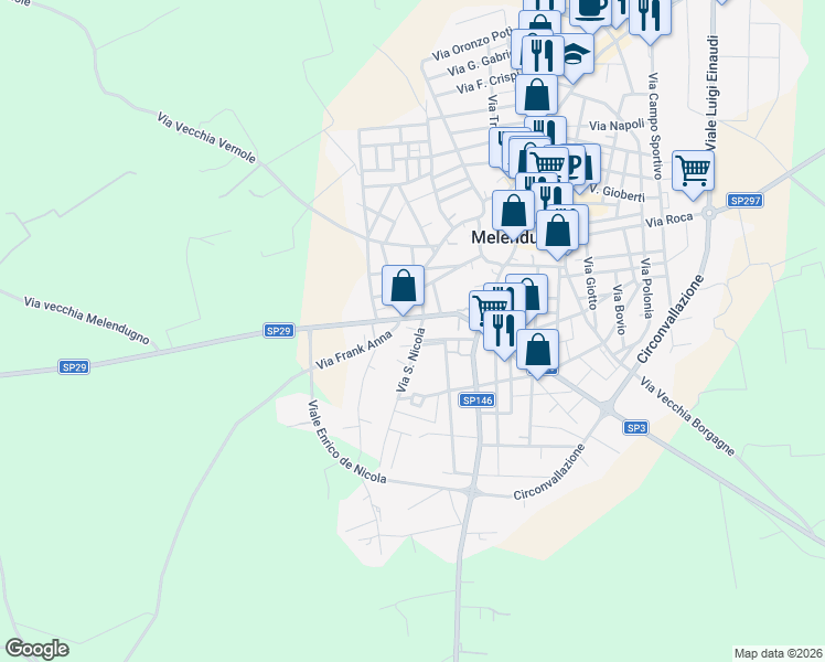 map of restaurants, bars, coffee shops, grocery stores, and more near 2 Via San Nicola in Melendugno