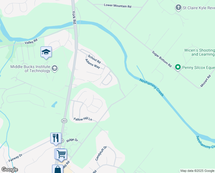 map of restaurants, bars, coffee shops, grocery stores, and more near 31 Ryans Mill Road in Jamison