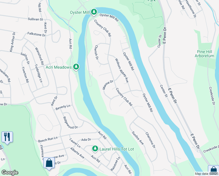 map of restaurants, bars, coffee shops, grocery stores, and more near 3 Fashion Circle in Camp Hill